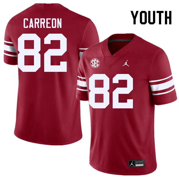 Youth #82 Ivan Carreon Oklahoma Sooners 2024 SEC Conference College Football Jerseys-Throwback